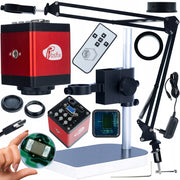 Set Braccio Regolabile per Microscopio Digitale ODM-180X + Piattaforma ODM-100X + Camera Draco RED PRO KMDBP-HDMI-VGA