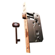 SERRATURA PER PORTE IN LEGNO 'PATENT' FRONTALE BORDO QUADRO BONAITI E50 Bronzata - BONAITI