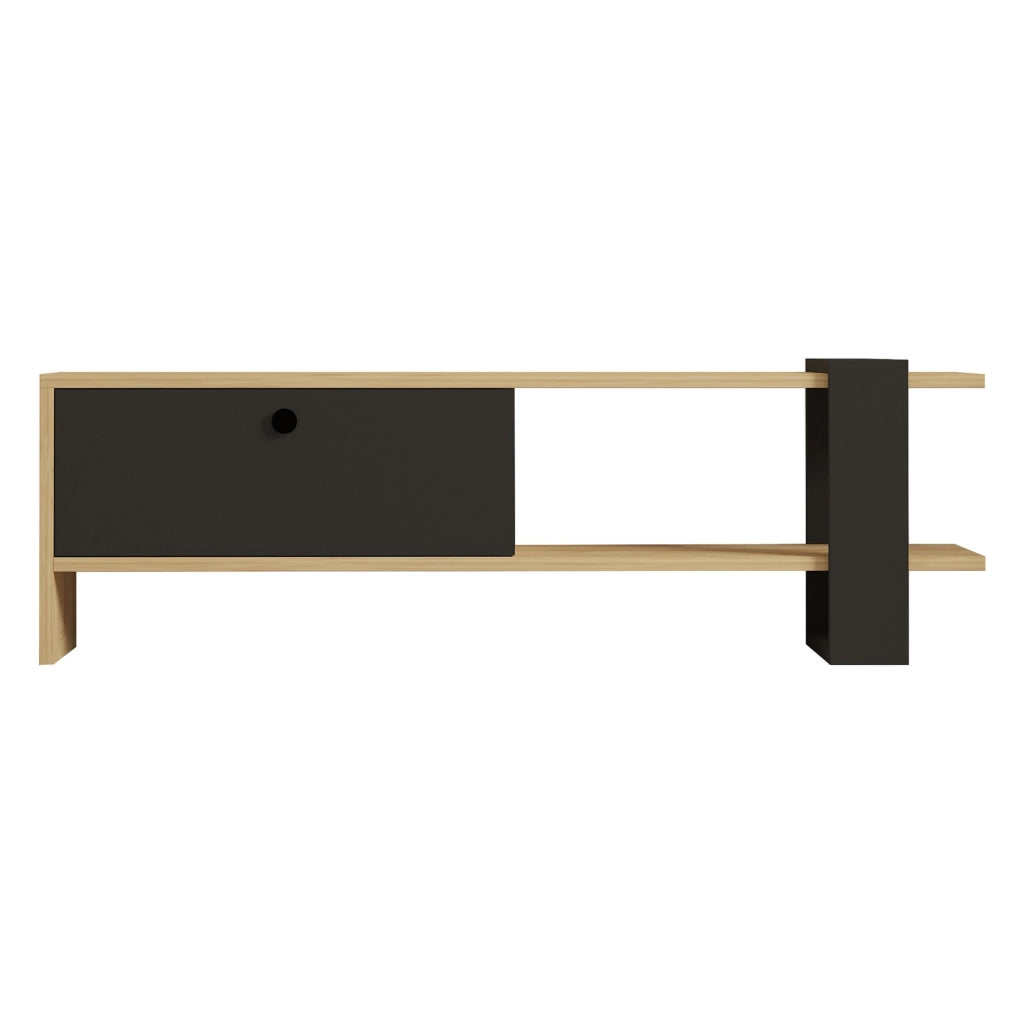Taurasi, Mobile Porta tv Un'anta, 120x25x37h cm Nero Antracite