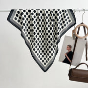 Sciarpa da donna in seta verde stampata, stile coreano, alla moda e versatile, sciarpa/fascia per il collo decorativa.