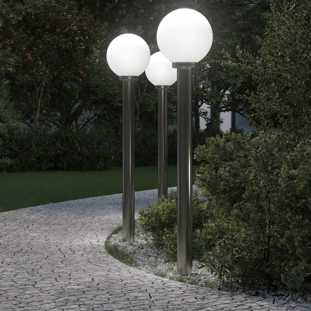 Lampioni a palo 3 pz 120 cm Acciaio Inox IP44 4006098