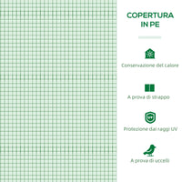 Serra Piccola 240x90x90 cm con 2 Finestrelle Laterali e Finestra Centrale in Acciaio PE e PP Verde