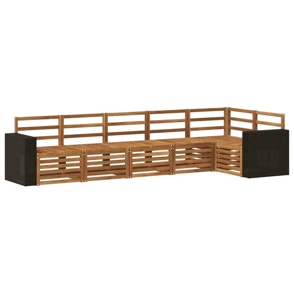 Set divano sezionale 6 pcs Naturale Legno di Acacia Massello