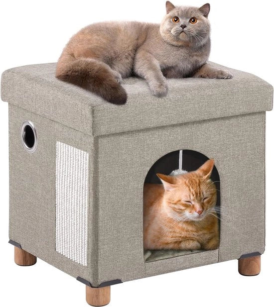 Letto per gatti - Casetta per gatti - Casetta da letto per gatti - Casetta per dormire - Dimensioni: - Modello: JK24 - Materiale: Beige