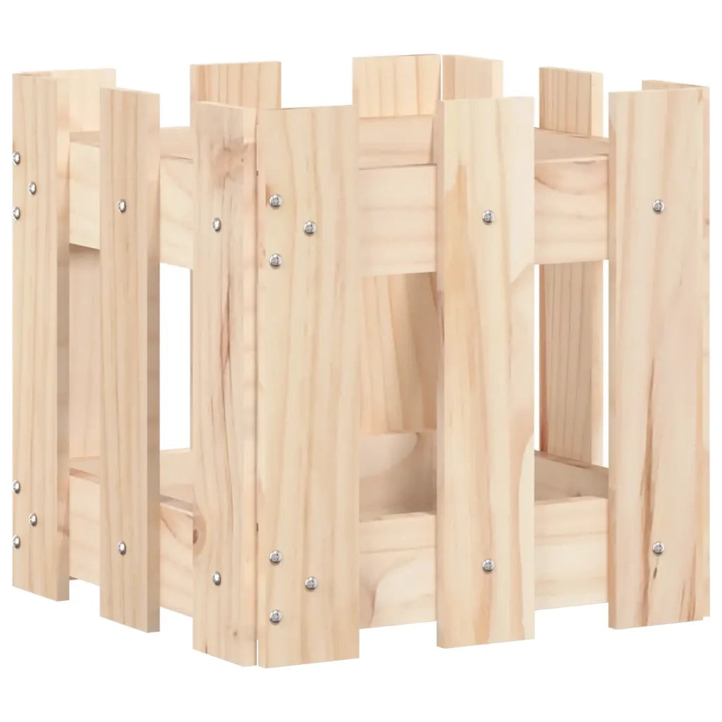 Fioriera Giardino Design a Recinzione 30x30x30 cm Massello Pino 832442