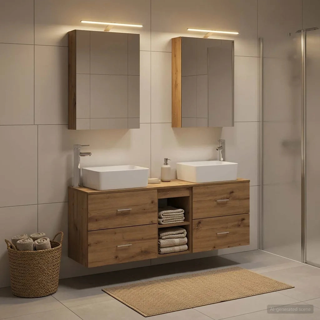 Set di mobili per il bagno 5 pcs Rovere Artigianale 3406838