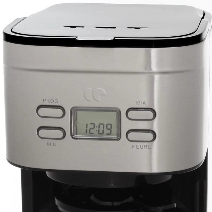 CONTINENTAL EDISON Caffettiera con filtro programmabile - CECF12TIX - 1,25 L - Acciaio inossidabile