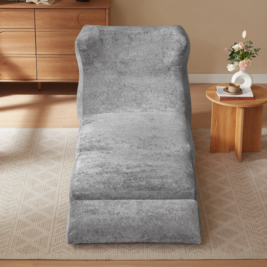 Fauteuil convertible modulare con seduta ampia e design originale in schiuma grigia 31 × 31 × 107 cm