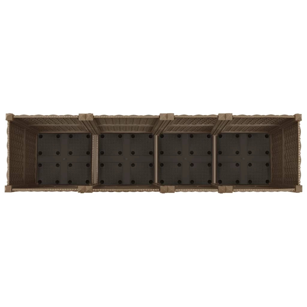 Fioriera rialzata per piante e fiori giardino 160 x 40 x 38 cm polipropilene 02_0000919