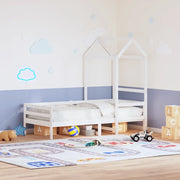 Tetto Letto Bambini Bianco 98x70x176,5 cm Legno Massello Pino