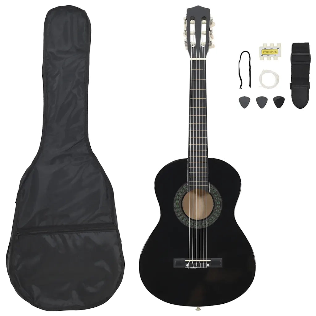 Set Chitarra Classica per Principianti 8 pz Nera 1/2 34" cod mxl 73773