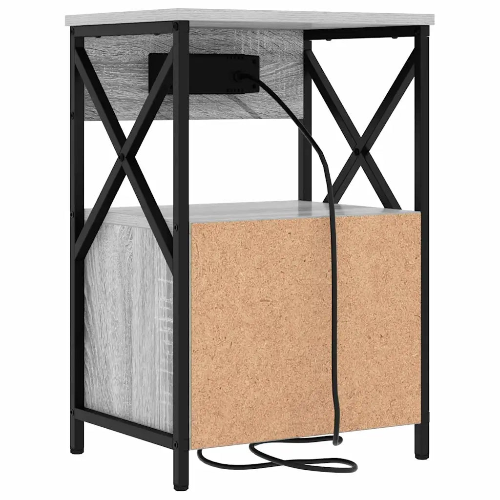 Set di 2 Comodini | Armadio da Notte | Mobiletto da notte Grigio Sonoma 40 x 31 x 60 cm