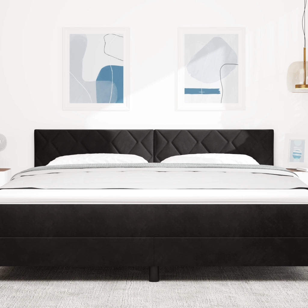 Testiera  Design Blocchi Diamante Nera 180 cm in Velluto