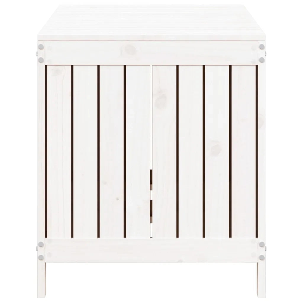 Contenitore da Giardino Bianco 121x55x64 cm Legno Massello Pino CFW4929094