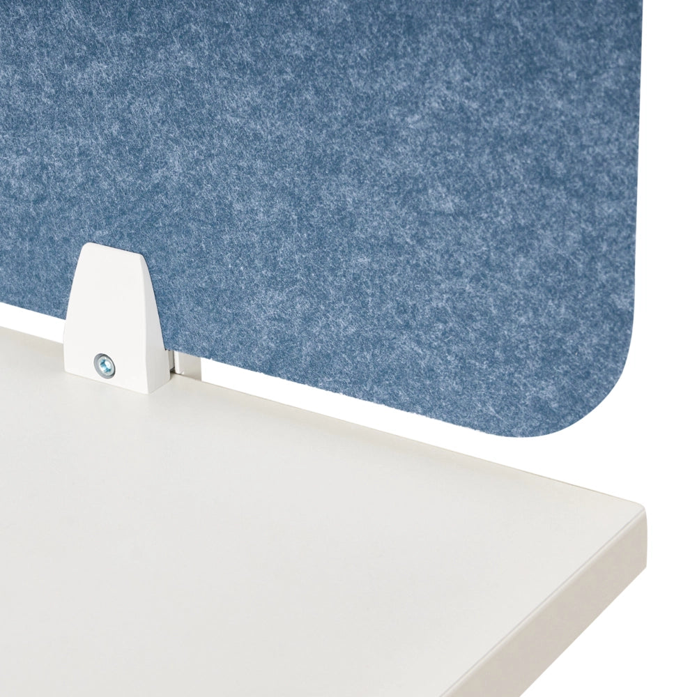 Pannello divisorio in PET per scrivania rivestito in tessuto 120 x 50 cm blu Schermo Acustico per Ufficio e Home Office