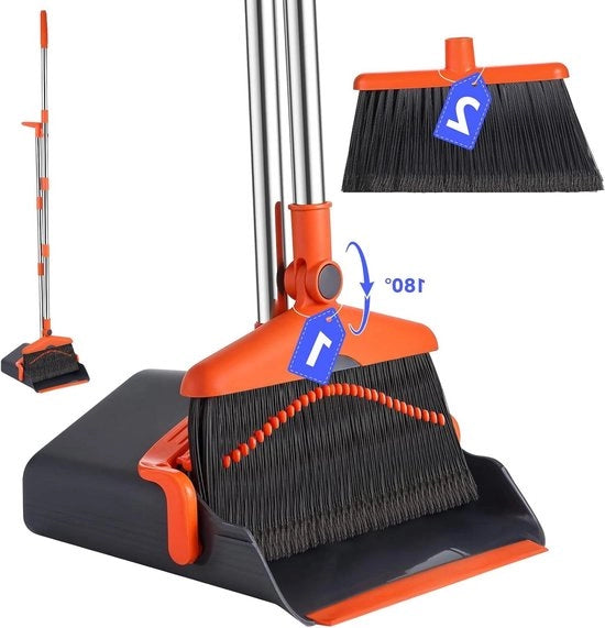 Set di rastrellamento e spazzola 2 in 1 - set di acciaio regolabile - spazzola per pulizia del terreno
