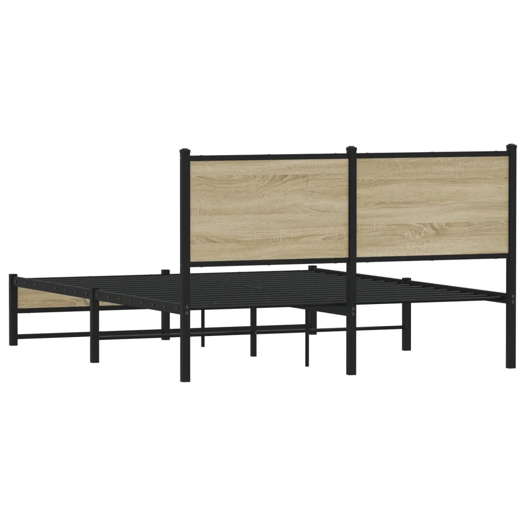 Giroletto senza Materaso in Metallo Rovere Sonoma 140x190 cm 4007886