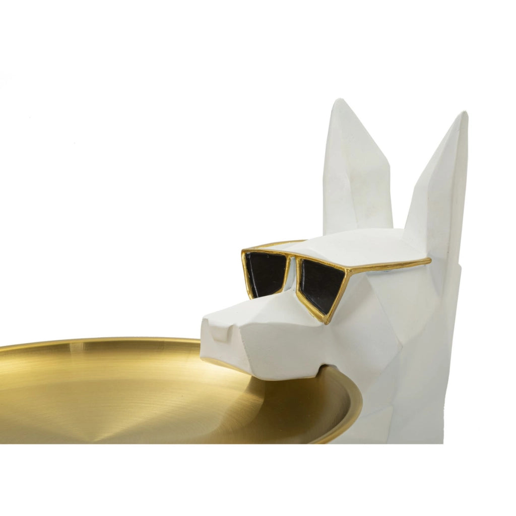 Vassoio Cane 16, Bianco, Poliresina, 27x51x74 cm