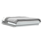 Letto matrimoniale | Letto per adulti | Giroletto con Luci LED Bianco 120x190 cm in Legno Multistrato