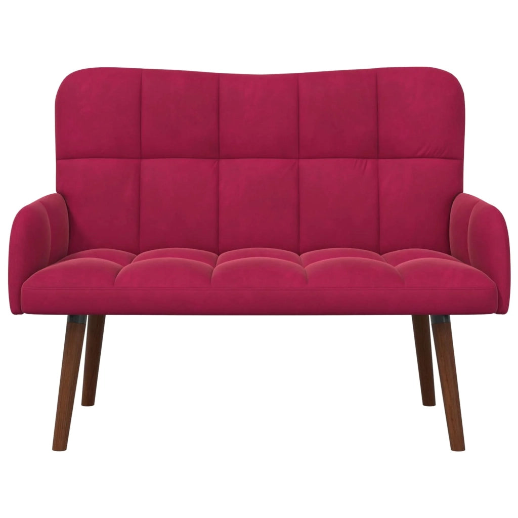 Sofa a Due Posti Rosso vino 115 x 61 x 87 cm Velluto