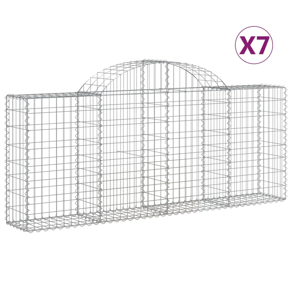 Cesti Gabbioni ad Arco 7 pz 200x30x80/100 cm Ferro Zincato 3146094