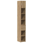 Mobiletto portaoggetti sottile da interno con ampio spazio di archiviazione stile moderno 30 x 42,5 x 225 cm finitura rovere ingegnerizzato realizzato a mano 02_0056006