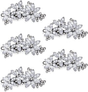 Accessori per capelli 5 pezzi - cristallo fiorale - stucco argentato - accessori per capelli eleganti - per matrimoni/feste - materiale di alta qualità - acconciature per capelli