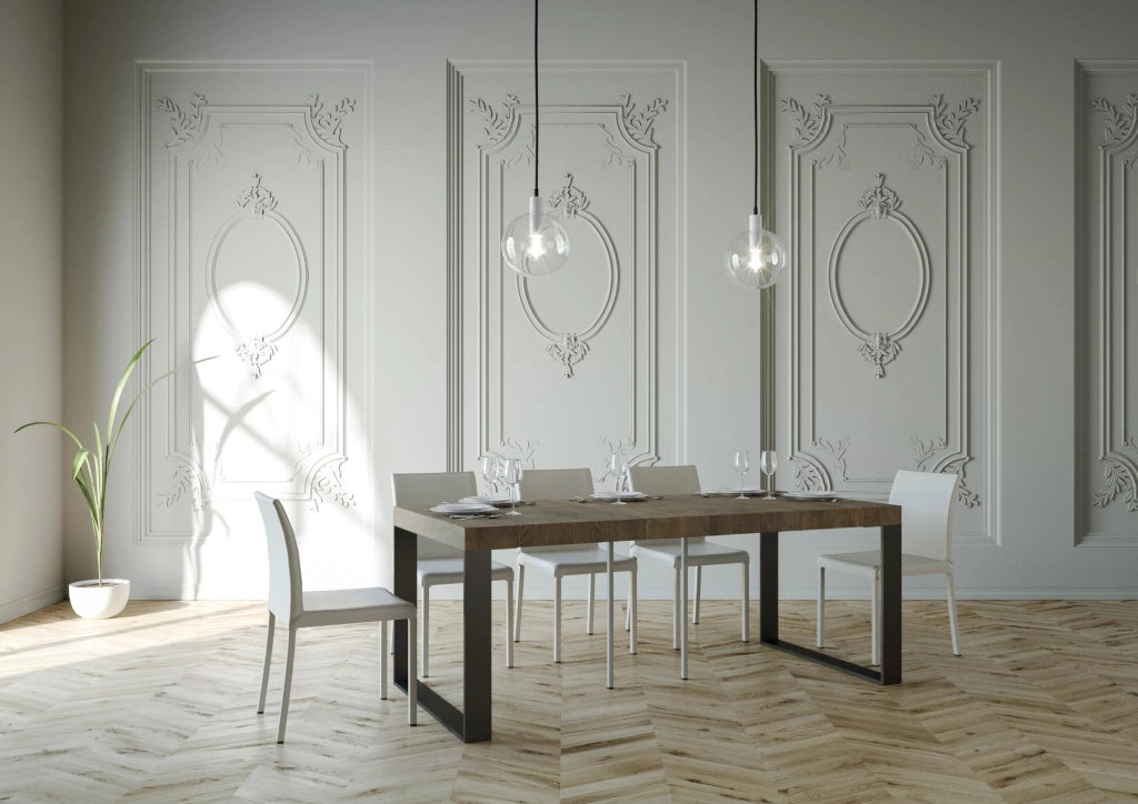 Consolle Allungabile 90-300x40x77 cm in Nobilitato Marrone