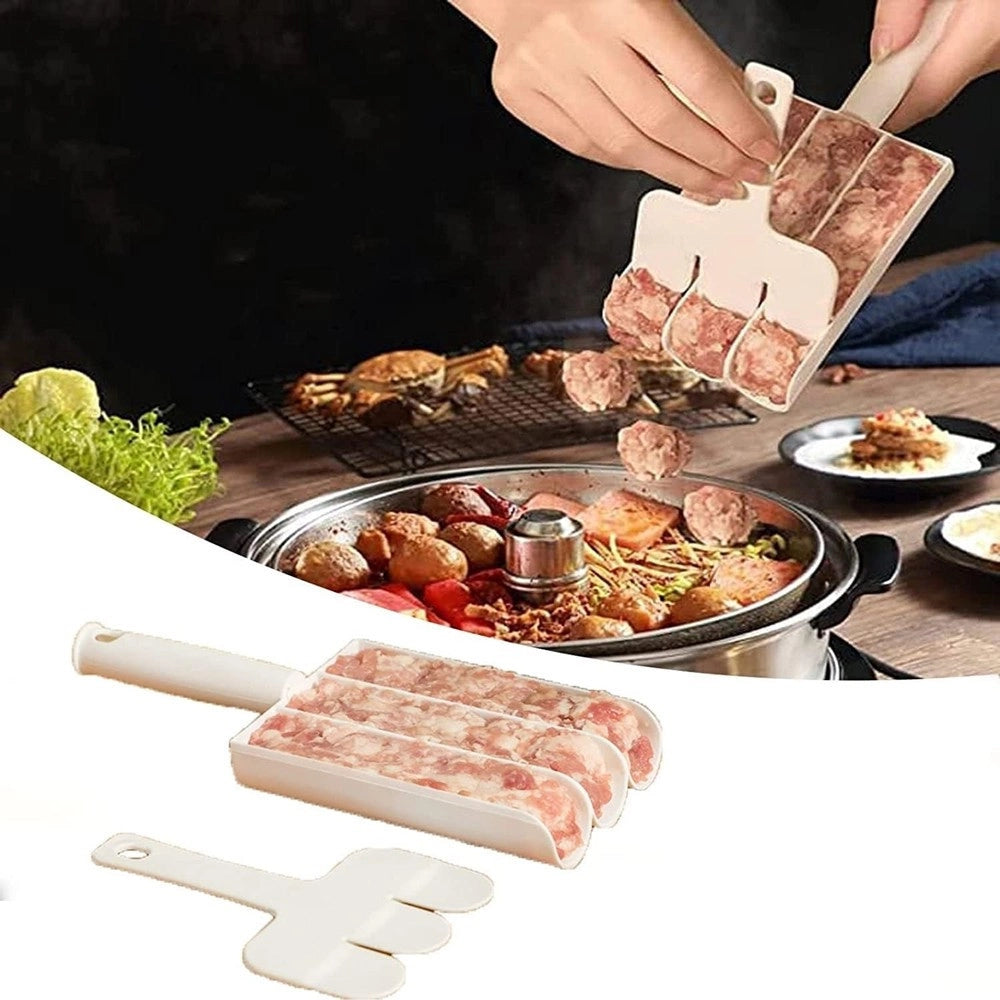 Trade Shop - Macchina Per Polpette Tripla Fai Da Te 3in1 Antiaderente Strumenti Cucina Biscotti -