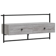 Mobile TV multimediale mensola TV mobile TV credenza TV sala da pranzo soggiorno camera da letto a parete Sonoma 100,5 x 30 x 51 cm legno ingegnerizzato grigio 02_0028175