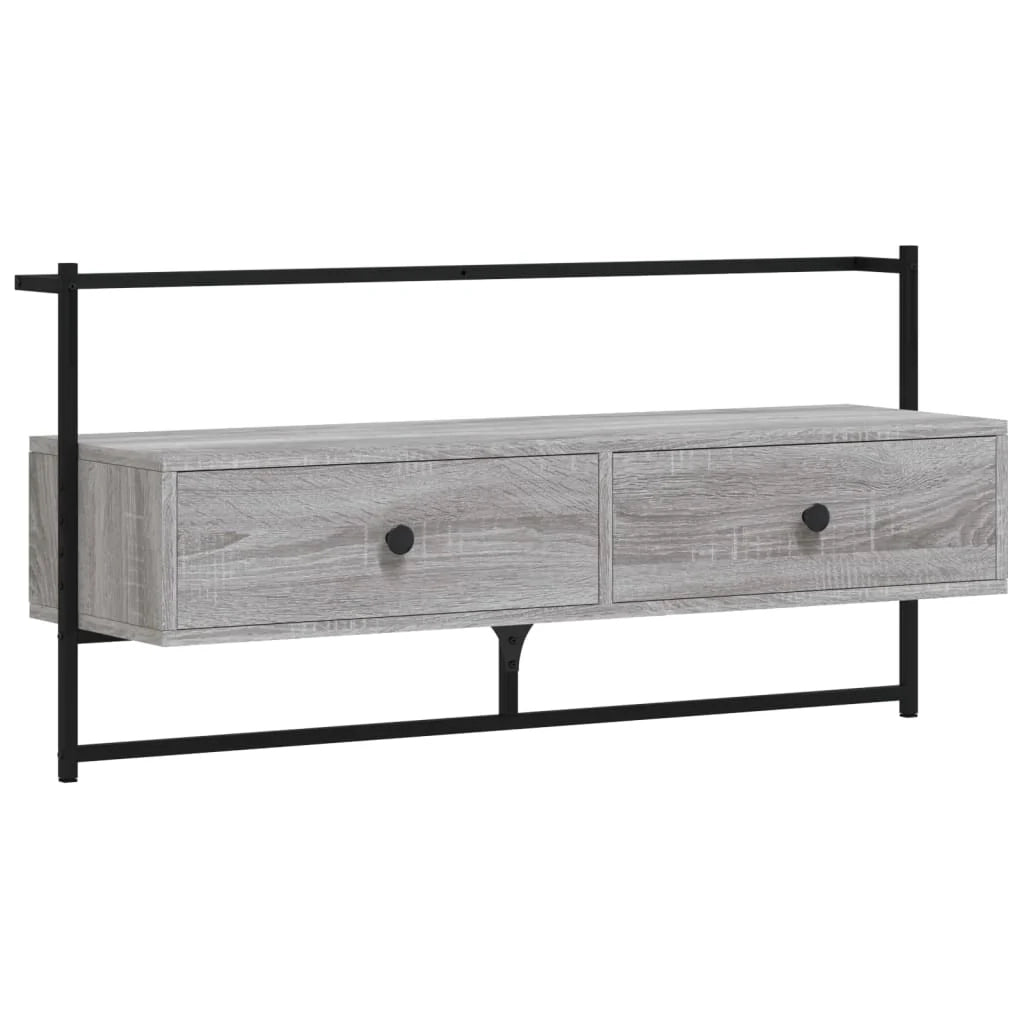 Mobile TV multimediale mensola TV mobile TV credenza TV sala da pranzo soggiorno camera da letto a parete Sonoma 100,5 x 30 x 51 cm legno ingegnerizzato grigio 02_0028175