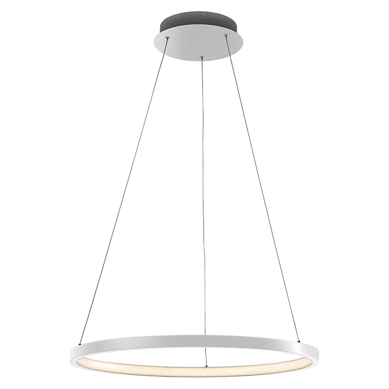 ZERUM Sospensione LED 45W 3000K Bianco - Lampada Anello in Alluminio IP20 Design Minimale per Ambienti Moderni - Rossini Group