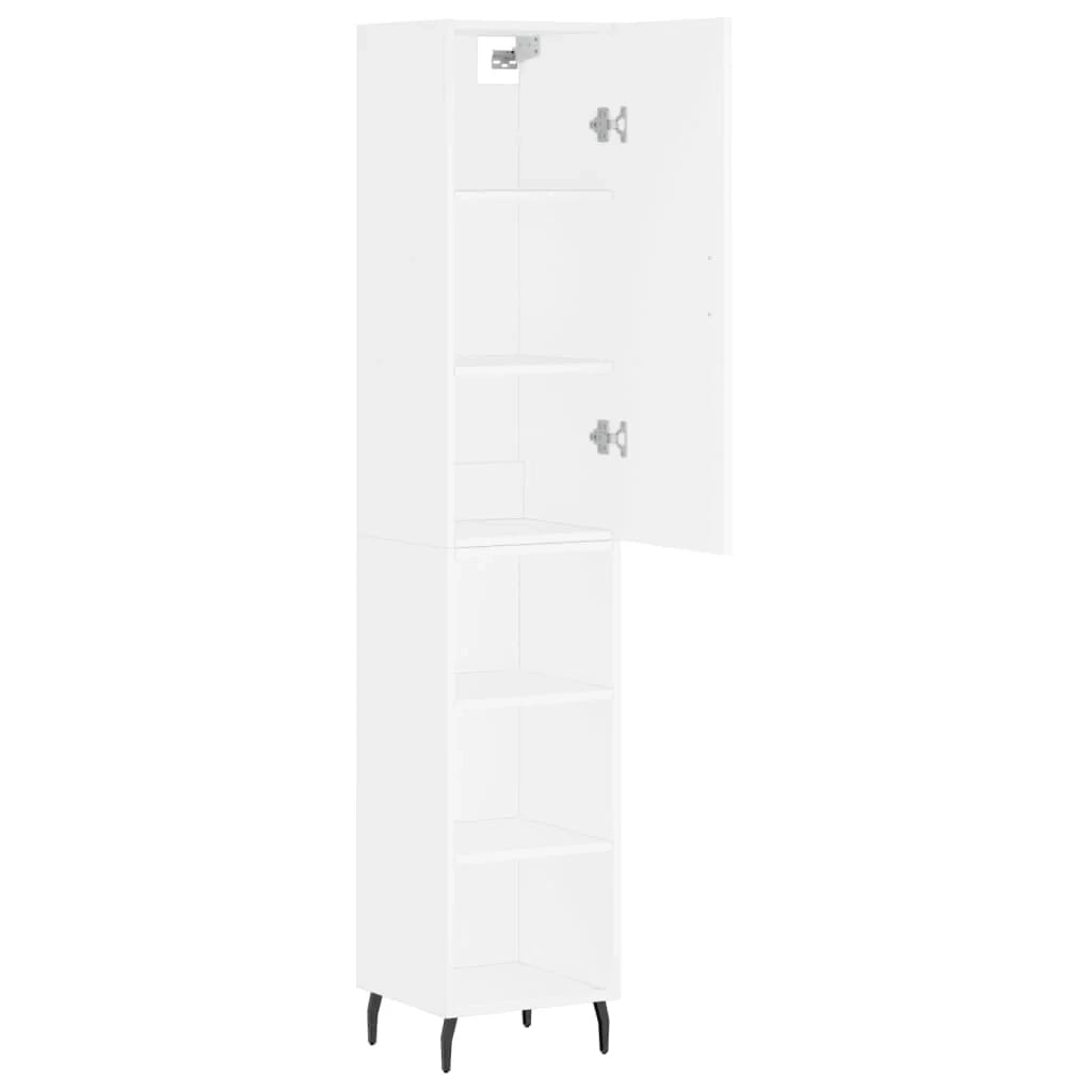 Buffet credenza cassettiera mobiletto mobile contenitore organizer cucina soggiorno salotto alto 34,5 x 34 x 180 cm legno ingegnerizzato bianco 02_0032322