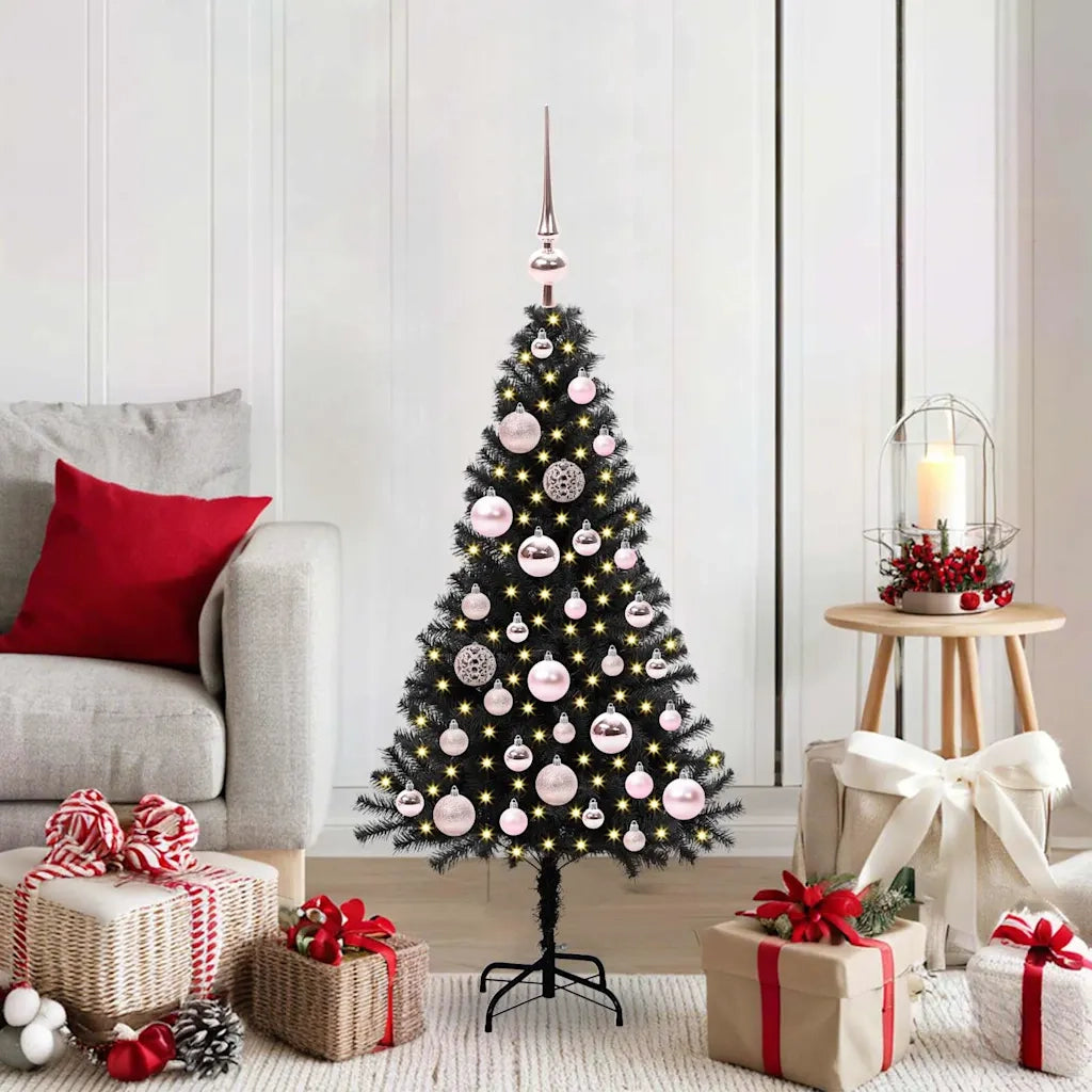 Albero di Natale con 150 LED con supporto Nero 120 cm PVC 3396458