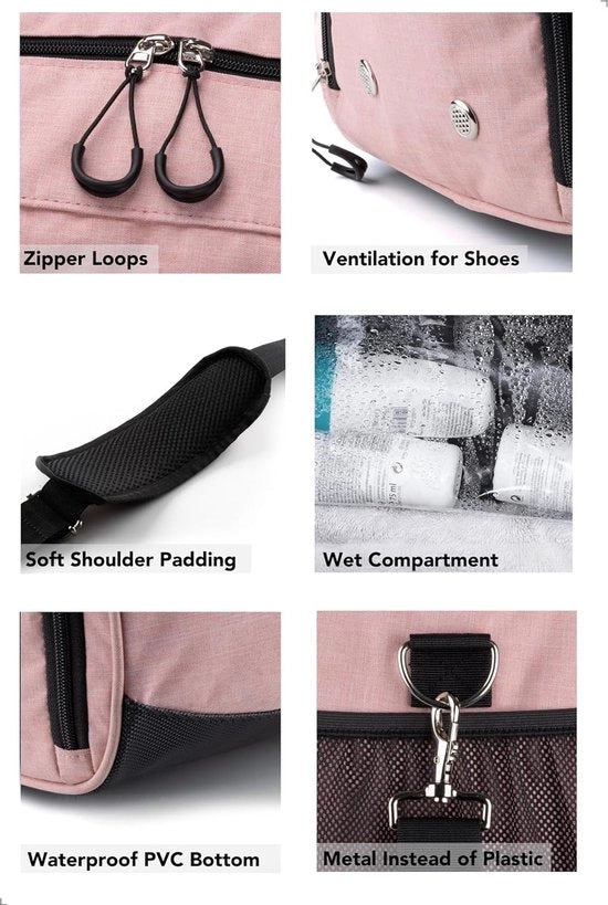 Sporttas con tasca per scarpe e tasca umida, per uomini e donne, zaino da viaggio, sporttas da fitness