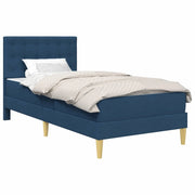 Letto singolo | Letto per adulti | Struttura letto con materasso Blu 100 x 200 cm Tessuto