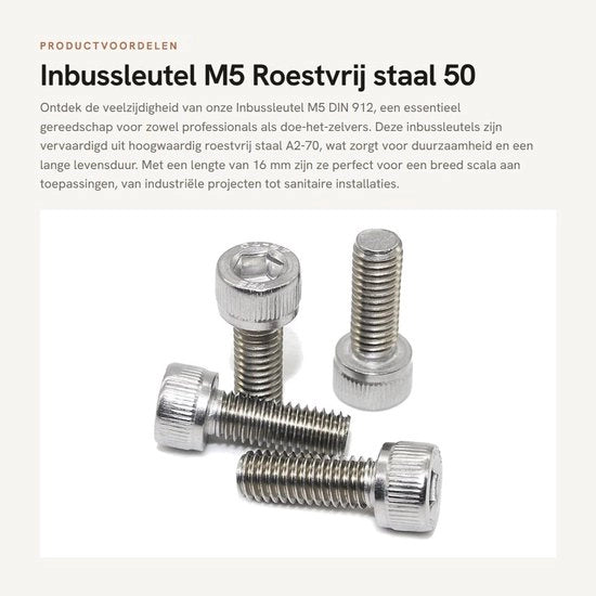 Chiave a stella M5 in acciaio inossidabile A2-70 - Set da 50 - Per uso industriale - Viti/Anchetti - Confezione orientata al cliente - Viti a stella