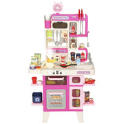 Cucina Giocattolo per Bambini 3-6 Anni con 104 Accessori, in PP, PE e ABS, 52.5x22x100 cm, Rosa