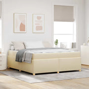 Struttura del letto con materasso Crema 180 x 200 cm Tessuto 3399375