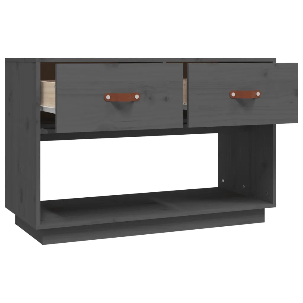 Mobile Porta TV Grigio 90x40x60 cm in Legno Massello di Pino 821524