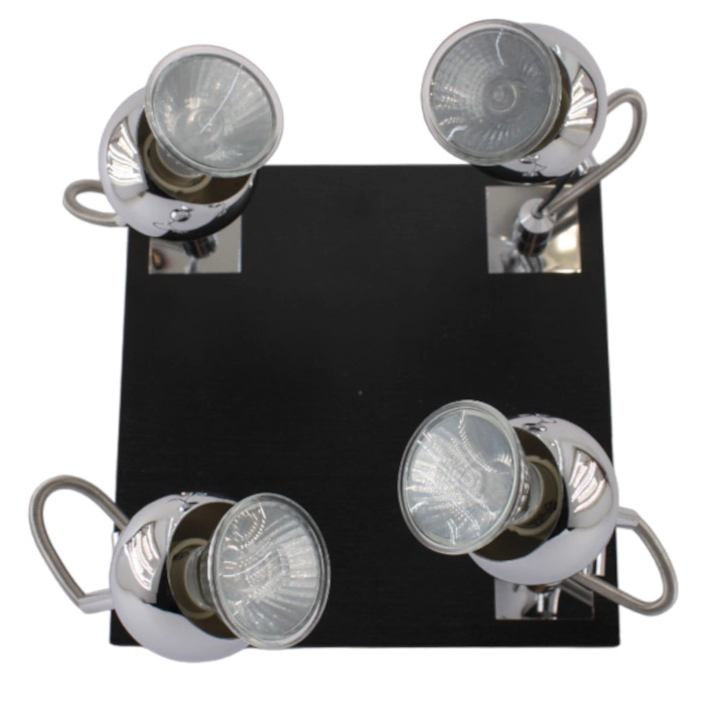 Plafoniera Quadrata 4 FARETTI GU10 4X50W - Serie VIENNA ALEYAY