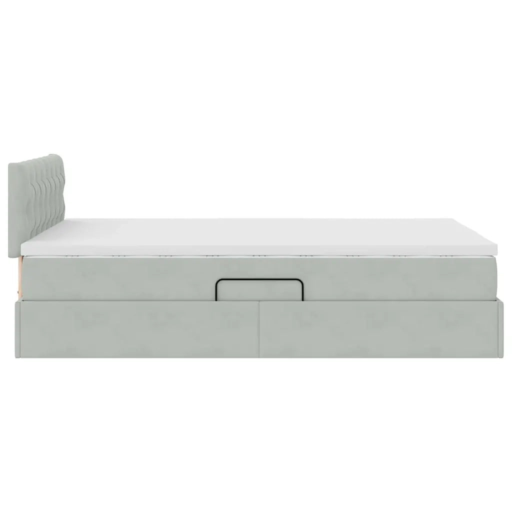 Letto con Contenitore Grigio chiaro 120 x 200 cm Velluto