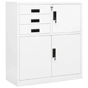 Armadio per Ufficio Bianco 90x40x102 cm in Acciaio
