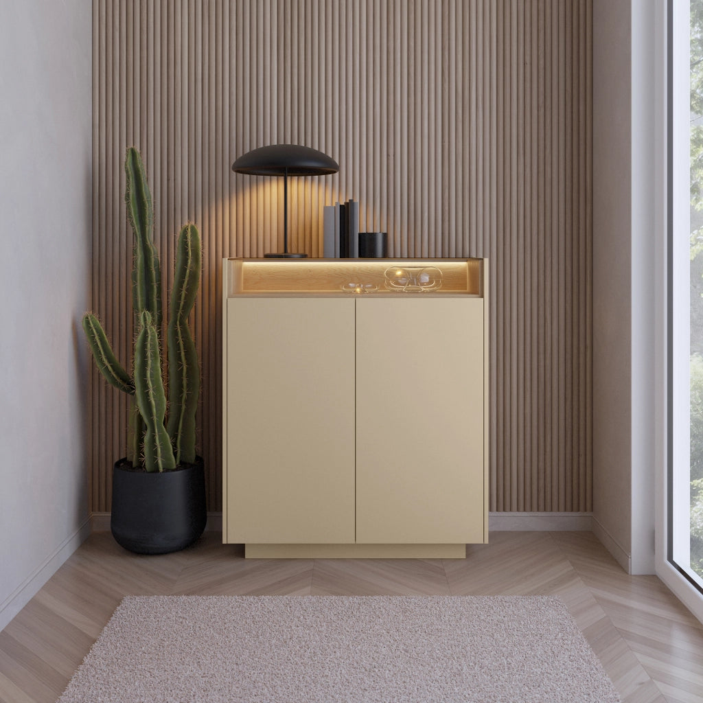 Madia Halane, Credenza 4 Ripiani, 103x40x119h cm Beige