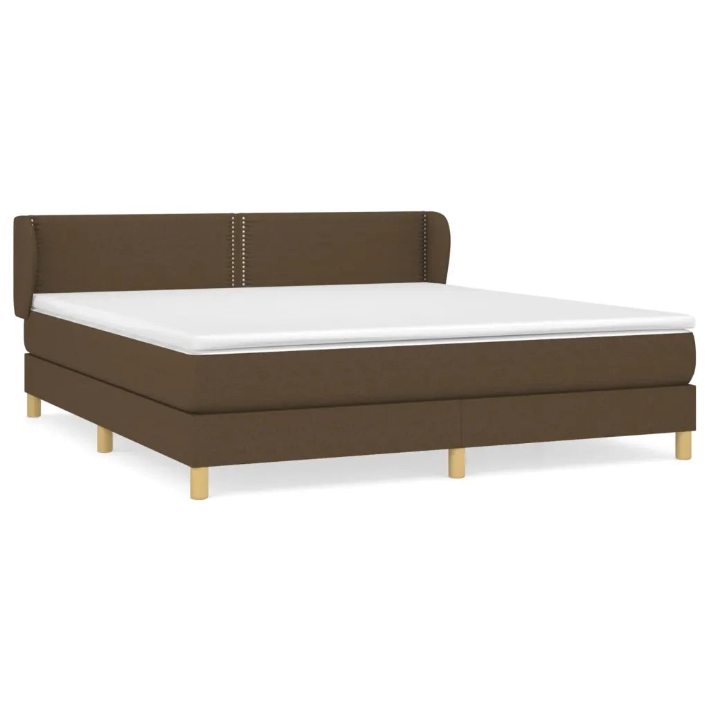 Giroletto a Molle con Materasso Marrone Scuro 180x200cm Tessuto cod mxl 43532