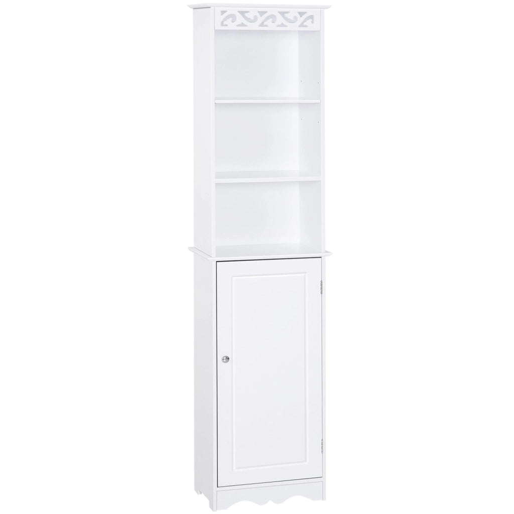 Mobile a Colonna per Bagno in Legno 40x23x160 cm  Floreale Bianco