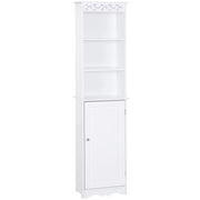 Mobile a Colonna per Bagno in Legno 40x23x160 cm  Floreale Bianco