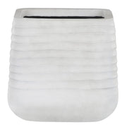 Vaso per piante grande in poliresina bianca sporca per esterni quadrato 38 x 37 cm resistente ai raggi UV