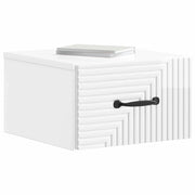 Set di 2 Comodini | Armadio da Notte | Mobiletto da notte a muro Bianco Lucido 34,5 x 33 x 20 cm