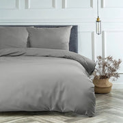 Set di coperte deluxe, 135 x 200 cm, 100% cotone, coperte 135 x 200 cm, con cuscino 80 x 80 cm, alta qualità, coperta da letto con chiusura a righello, prodotto in UE, chiaro grigio, 135
